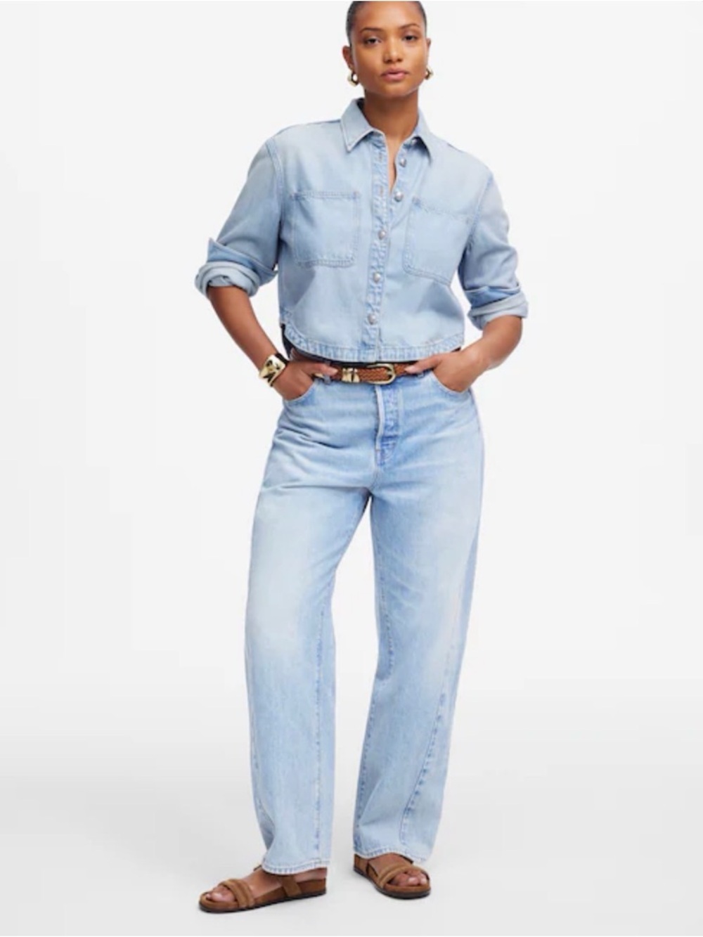 Madewell Pieced Barrel Leg Jeans – Light Wash | Size 23 | Excellent